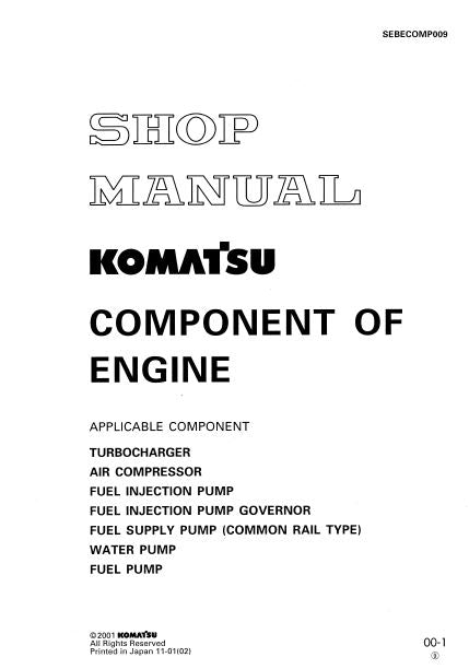 MANUAL DE SERVIÇO KOMATSU - COMPONENTE DO MOTOR
