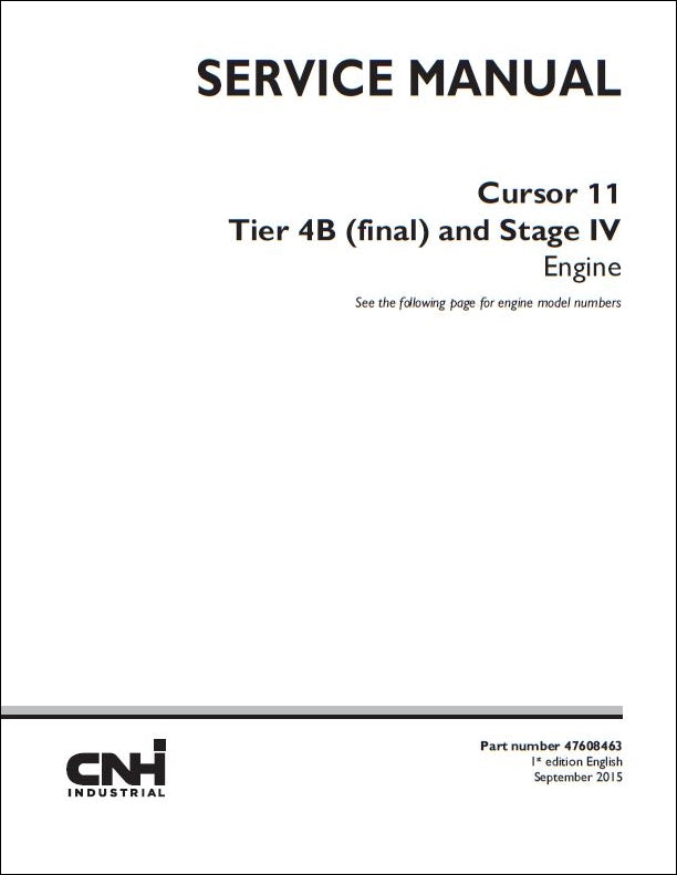 Manual De Serviço CASE - Cursor 11 Tier 4B (final) - INGLES