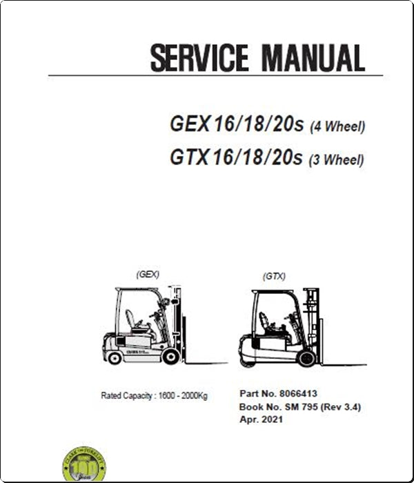 Manuais De Serviço CLARK - GEX 16\18\20s - GTS 16\18\20S - Empilhadeira