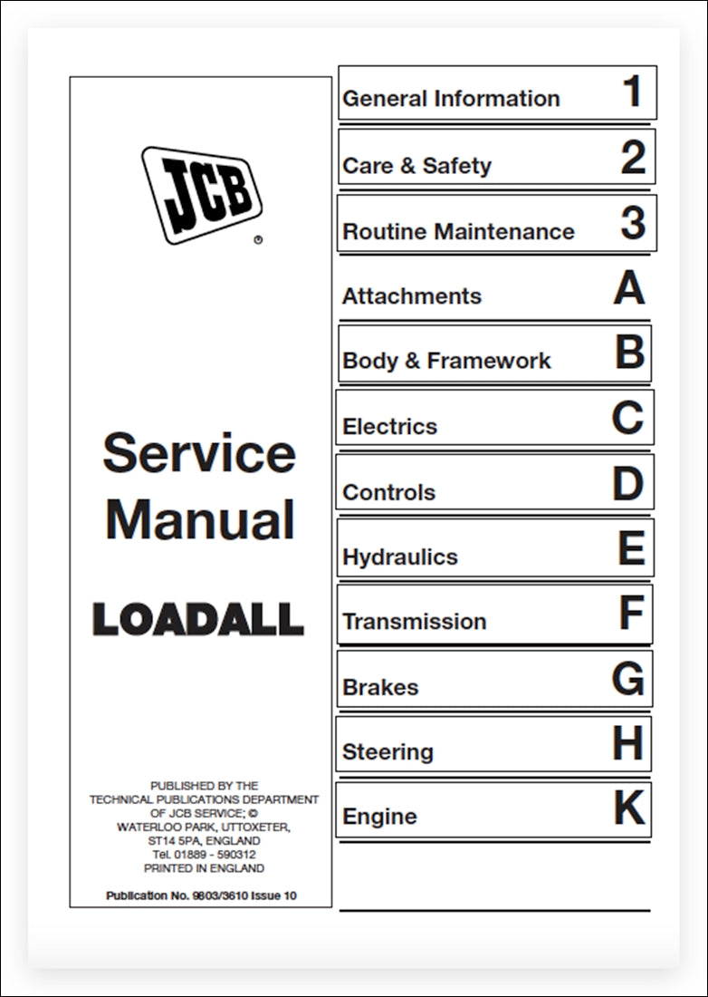 Manual de serviço JCB 520-55, 526-55 RS e AWS Loadall