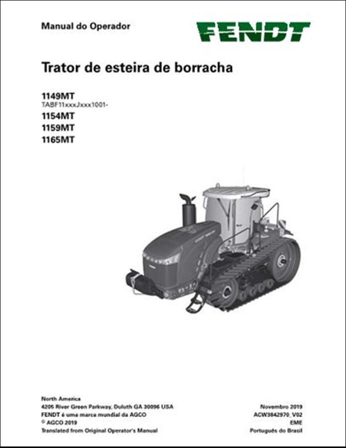 Manual do Operador FENDT - 1149MT\1154MT\1159MT\1165MT