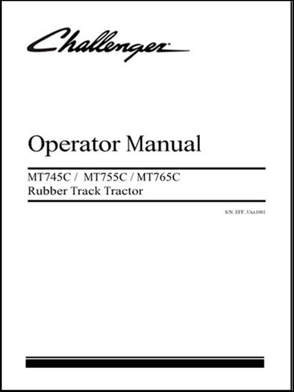 Operator's Manual CHALLENGER - MT745C,MT755C,MT765C - Tratores