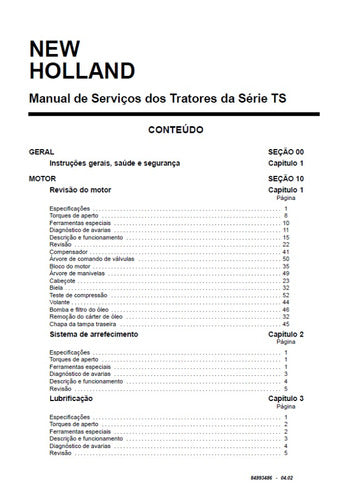 Manual De Serviços Dos Tratores Da Série Ts