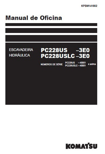 Manual De Oficina Komatsu Pc228us, Pc228uslc Escavadeira Hid