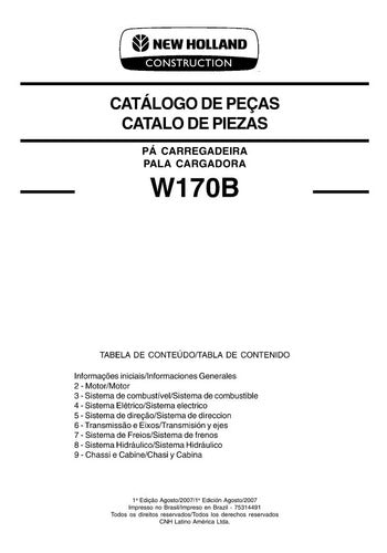 Catálogo De Peças W170 Cr-24 New Holland -