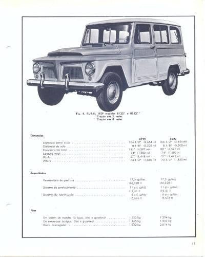 Manual Reparações Mecânica Serviço Jeep Willys Overland