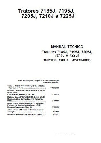 Manual Técnico John Deere 7225j Trator