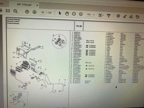 Catálogo De Peças MF7350 Trator Massey Ferguson 7350