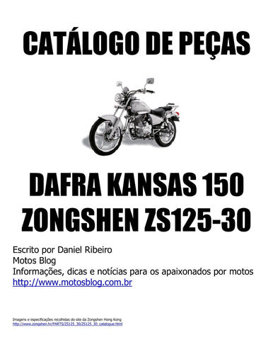 Catálogo De Peças Dafra Kansas 150  -