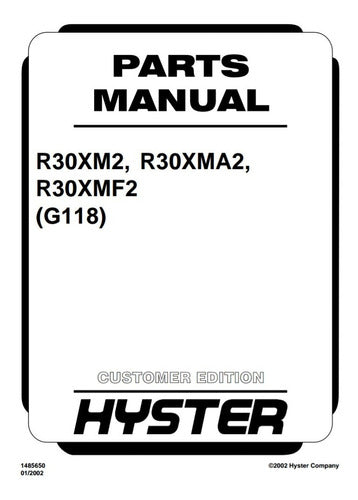 Manual Peca Selecionadora Hyster R30xma/r30xmf2** 180pg