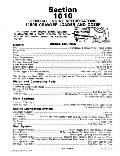 Manual De Serviço Case 1150b Crawler Modelo 9-72547