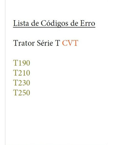 Manual De Códigos De Erro Valtra Série T Cvt