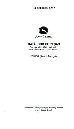 Catálogo De Peças John Deere 624k Carregadeira