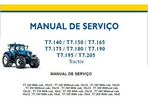 Manual De Serviço Trator New T7.140 / T7.150 /t7.165/t7.175