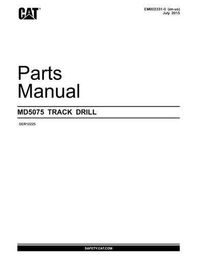 Catálogo De Peças Broca Md5075 Caterpillar -