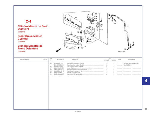 Catálogo De Peças Honda Xr 200r1 -