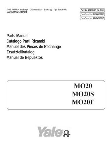 Manual Peca Empilhadeira Yale Mo20f