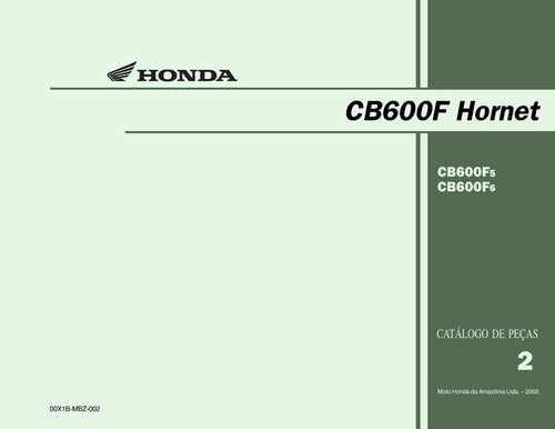 Catálogo De Peça Honda Cb600f Hornet 06