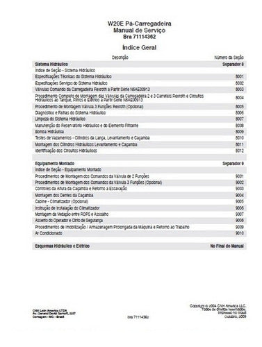 Manual De Serviço Pá Carregadeira W20e