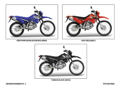 Catálogo De Peças Yamaha Xtz 125 2003 -