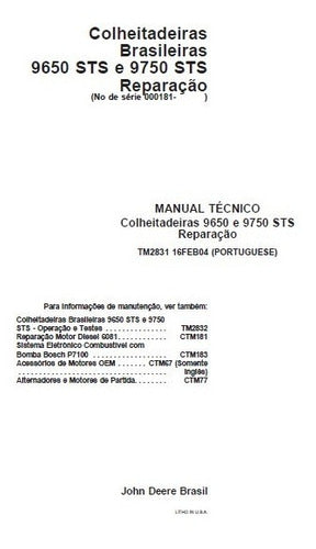 Manual De Serviço Sts 9650 E 9750