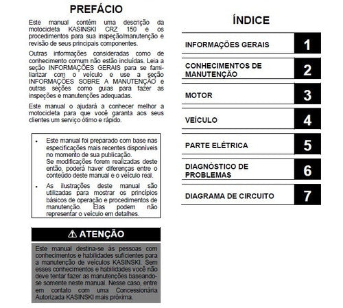 Manual De Serviço - Kasinski Crz 150