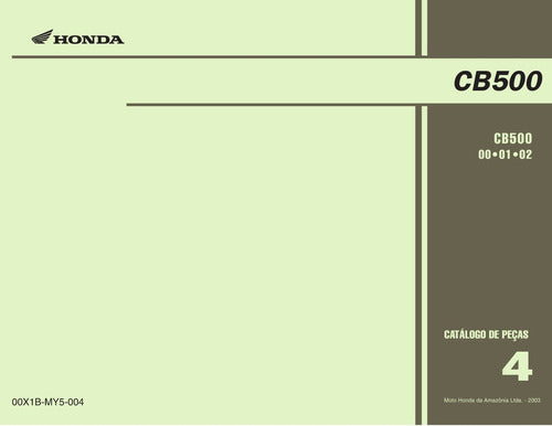 Catálogo De Peças Honda Cb500 2000 - 2002 -