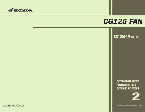 Catálogo De Peças Honda Cg125 Fan 05 06 -