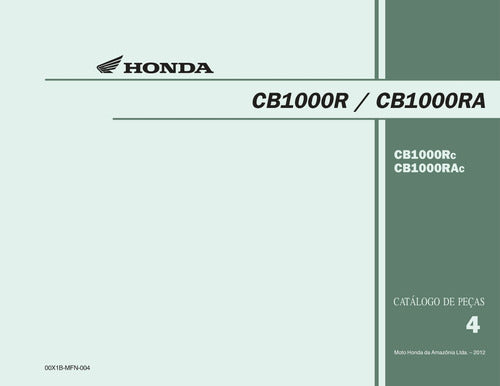 Catálogo De Peças Cb 1000r 2012
