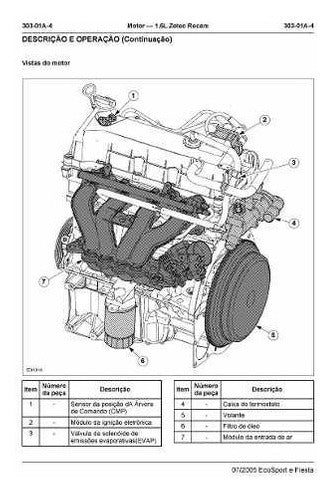 Manual Reparação Serviço Motor Ford Zetec Rocam 1.6l 8v