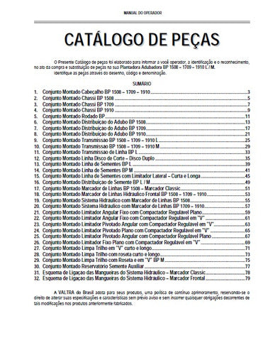 Catalogo De Peças Plantadora Adubadora 1508,1709,1910 Valtra