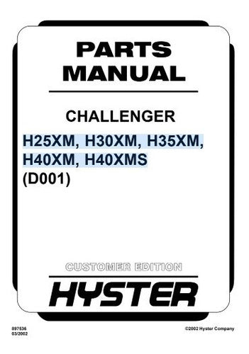 Manual Pecas Empilhadeira Hyster H25 30 35 40xm Serie D001