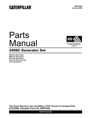 Catálogo De Peças Gerador 3406c Caterpillar -