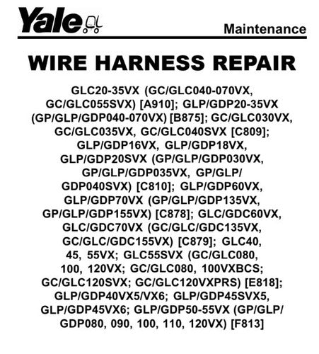 Manual Manutencao Reparação Arnés De Fio Empilhadeira Yale