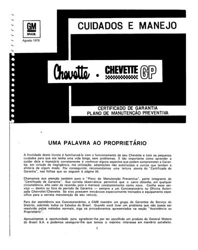 Manual Do Proprietario Chevette 76 79 -