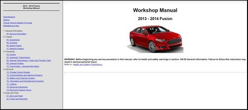 Manual De Servicos Fusion 2013 - 2014 Completo - Ingles