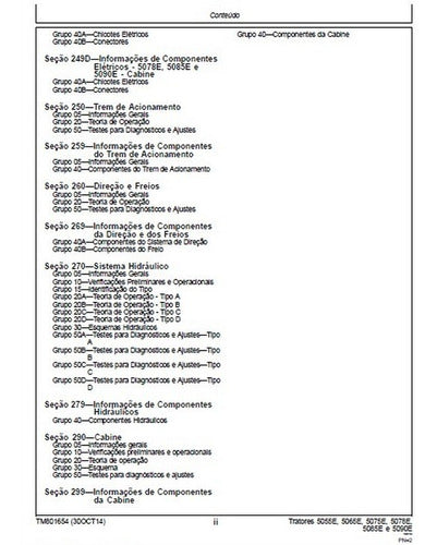 Manual De Diagnósticos E Testes Tratores John  Deere 5055e, 5065e, 5075e, 5085e, 5090e
