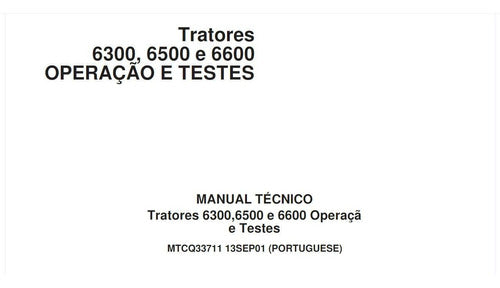 Manual Técnico Diagnóstico Trator John Deere 6300 6500 6600