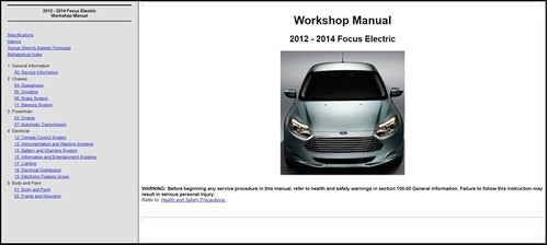 Manual Eletrica Ford Focus 2012 A 2014 - Ingles
