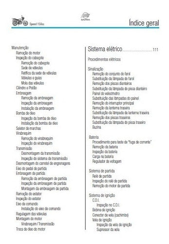 Manual De Serviços - Dafra Speed 150