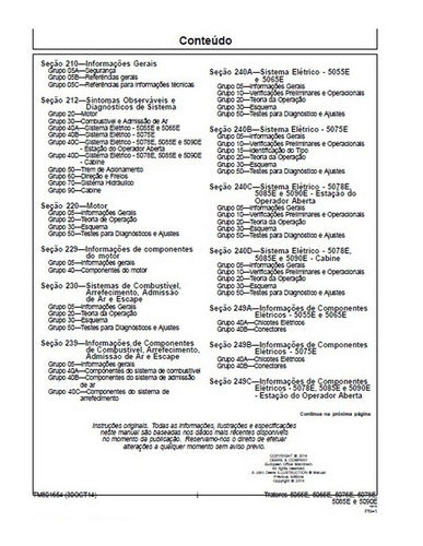 Manual De Diagnósticos E Testes Tratores John  Deere 5055e, 5065e, 5075e, 5085e, 5090e