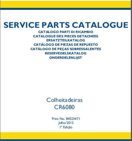 Catalogo De Peças Colheitadeira Graos New Holland Cr6080