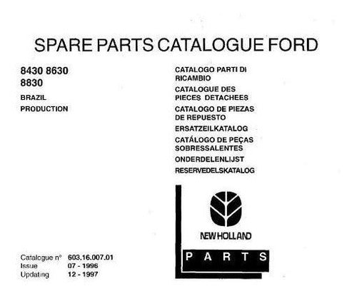 Catalogo De Peças Trator Ford 8430, 8630 E 8830  1997