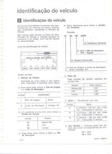 Manual Reparações Mecânica Serviço Ford Galaxie Ltd Land