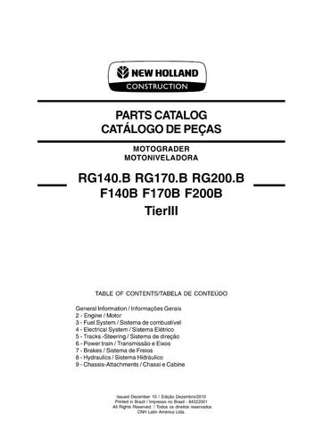 Catálogo De Peças Trator New Holland Rg140 Rg170 Rg200 -