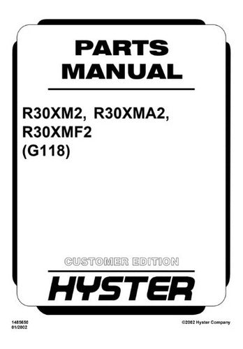 Manual Pecas Hyster R30xma R30xmf2 Serie G118  180pg