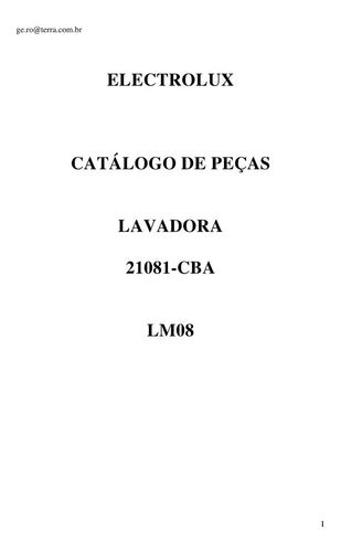 Electrolux Catálogo De Peças Lm08 -