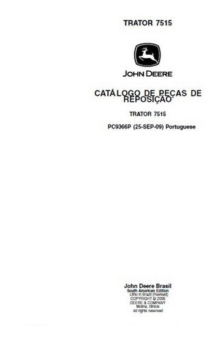 Catálogo De Peças Trator John Deere 7515