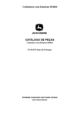 Catálogo De Peças John Deere 903kh Colhedora Com Esteira
