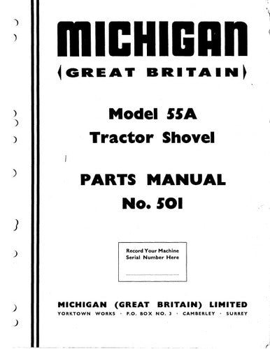 Catalogo De Peças Michigan Modelo 55a